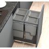 PORTARESIDUOS M40- 2x27LTS SOFT GRIS