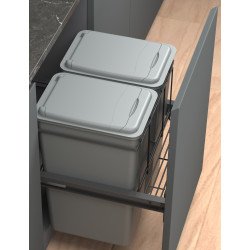 PORTARESIDUOS M60 - 2x50 LTS SOFT GRIS